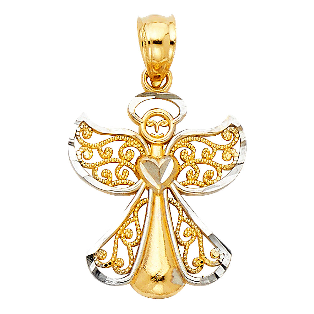 14K 2T Angel Pendant