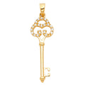 14KY CZ Key Pendant
