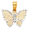 14K 2T Butterfly Pendant
