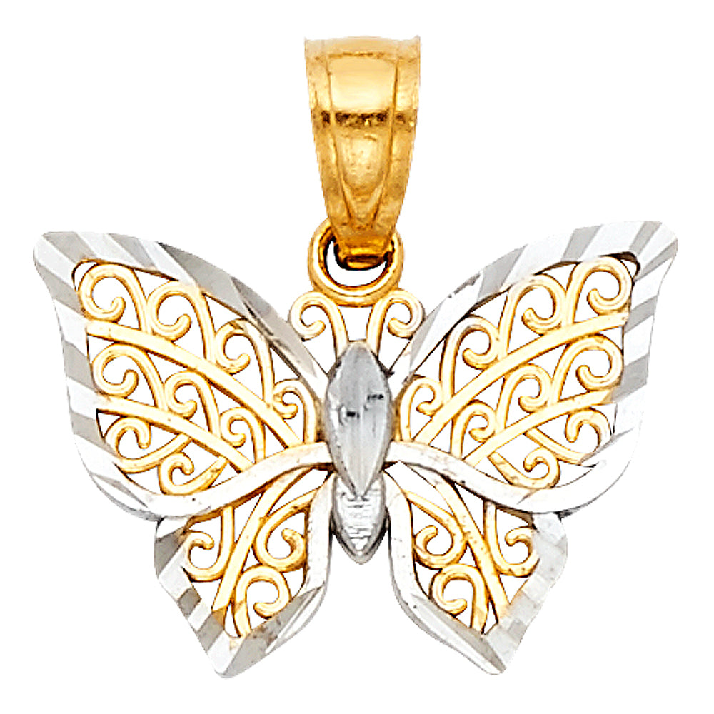 14K 2T Butterfly Pendant